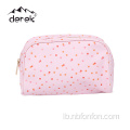 Kräiz dréckt PUD Twill Makeup Bag / Metall Zipper Makeup Bag / klenge Pinkobka Täsch waasserdicht Drock